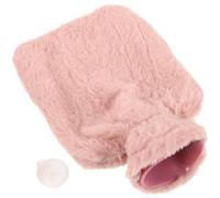 PRETYZOOM Hot Water Bottle Hot Water Bag 1000ml Pink PVC Cloth Cover Refillable for Neck Waist Back Legs Shoulder Relief Hand Warmer
