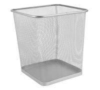 PRETYZOOM Household Iron Waste Paper Basket Large Capacity Mesh Garbage Can for Office Home Seamless Smooth Surface Rust-resistant Open Top Trash Holder Simple Stylish Storage Bin