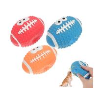 PRETYZOOM Interactive Squeaky Dog Rugby Ball Rugby Ball Shape Made of Sturdy Latex 3pcs Random Color for Outdoor Dog Playing and Fetch Fun for Pet