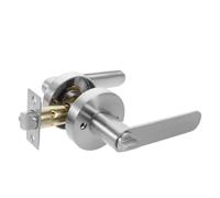 PRETYZOOM Interior Door Handle Lock with Key for Bedroom and Apartment, Silver Aluminium Lever Lock with Quiet Functionality, Fits 35-45mm Thick Doors, Modern and Sl esign for Home