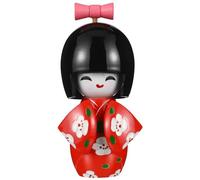 PRETYZOOM Japanese Geisha Kimono Doll Traditional Kokeshi Doll Ornament Wooden Kimono Girl Ornament Asian Geisha Figurines Statues Tabletop Decorations for Home Office Car Birthday Party