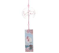 PRETYZOOM Japanese Style Glass Wind Chime Hanging Decoration 2.76In Decorative Wind Bell Pendant for Home Garden Yard Window Ornament