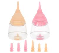 PRETYZOOM Kitten Nursing Bottles Controlled Flow Design 2 Sets with Silicone Nipples, Safe and Nontoxic Material for Newborn Kittens Feeding