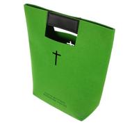 PRETYZOOM Large Capacity Felt Bible Bag with Cross Design, Sturdy Pu Material Carrying Case for Bibles, Portable Shopping and Church Bag Suitable for Church and Business Use