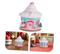 PRETYZOOM LED Lighted Christmas Village House Figurine Soft Gingerbread Ornament for Festive Holiday Decor Versatile Tabletop Decoration for Kitchen Office Fireplace Gift Worthy Seasonal