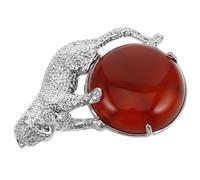 PRETYZOOM Leopard Charm Pendant Natural Red Agate Stone Bead Jewelry Making Charms for Men and Women Stylish Punk Animal Pendant Suitable for Necklace and Bracelet