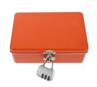 PRETYZOOM Lockable Jewelry and Cosmetics Storage Box with Combination Lock, Lightweight Iron Rectangular Desktop Organizer, Vintage Decorative Aesthetic Secure Metal Storage for Travel