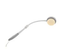 PRETYZOOM Long Handled Shower Brush with Curved Ergonomic Design, Foldable Plastic Bath Brush for Easy Storage, Reusable Back Scrubber Suitable for Elderly and Travel