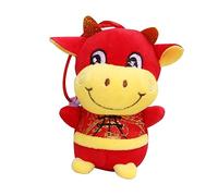 PRETYZOOM Lucky Ingot Ox Plush Doll Chinese Style Cattle Year Pendant Hanging Decoration for Home Office Window Display