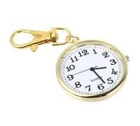 PRETYZOOM Luminous Golden Pocket Watch with Keychain for Elderly and Middle-Aged, Quartz Movement, Big Watch Face Design, Lightweight and Easy Viewing, Gift for Dad and Seniors