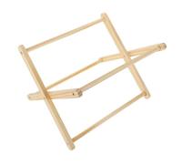 PRETYZOOM Macrame Rope Woven Storage Rack, Wooden DIY Floor Organizer Holder for Magazine Display, Study Room and Home Use, Rustic Simple Design