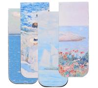 PRETYZOOM Magnetic Bookmarks for Students Decorative and Functional Page Protection Book Clips 4pcs with Beautiful Scenery Design Stylish Magnet Page Markers for Notebooks and Folders