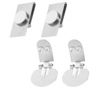 PRETYZOOM Magnetic Tie Clips with Automatic Positioning and Anti-wrinkle Design 2 Pairs for Men Invisible Stainless Steel Tie Holder Silver Magnetic Lapel Pin Clips for Fathers Day