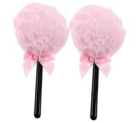 PRETYZOOM Makeup Powder Puff 2pcs Soft Velour Lollipop Shape Loose Pressed Powder Applicator for Women Girls Cosmetic Tools for Face Body Use