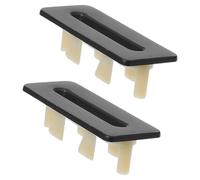 PRETYZOOM Matte Black Rectangular Basin Overflow Cover 2Pcs, Copper Sink Overflow Hole Cap Replacement for Bathroom Vanity and Kitchen Sink, Sturdy Brass Material