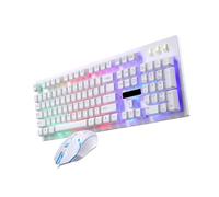 PRETYZOOM Mechanical Keyboard and Mouse Wired USB Combo with Stylish Luminous Appearance and Fatigue-Reducing Structure for Gamers and Professionals