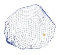 PRETYZOOM Mediterranean Style Fishing Net Wall Decor with Blue Rope and Shells Nautical Photo Display Net for Beach Bathroom Bar Decoration