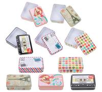 PRETYZOOM Metal Packing Boxes 10pcs 3.74X2.76X0.94In Simple Style Rounded Corners Small Metal Tins for Candies and Jewelry