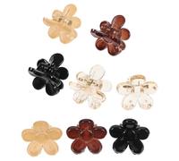 PRETYZOOM Mini Hair Claw Clips Plastic Material 8pcs Small Flower Hair Clips Strong Hold with Rhinestone Decoration Suitable for Women and Girls Everyday Use