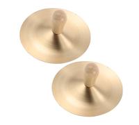 PRETYZOOM Mini Hand Cymbals for Copper Orff Percussion Instrument with Wood Handle Small Finger Cymbals for Dancing Props Musical Enhancing Rhythm Skills and Group Play