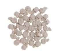 PRETYZOOM Mini Plastic Skull Heads Decorations Realistic 50pcs