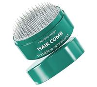 PRETYZOOM Mini Portable Hair Brush for Women, Green Travel Detangling Paddle Brush Massage Cushion, Compact Wet and Dry Travel Hair Comb