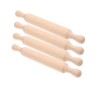 PRETYZOOM Mini Rolling Pin Set of 4 7.87 in Wooden Dough Roller for Kids Baking Rolling Pin for DIY Crafts Small Rolling for Pizza Cookies Pastry Easy to Clean