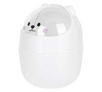 PRETYZOOM Mini Trash Can with Lid Cute Animal Appearance Plastic Small Garbage Bin for Office Tabletop Or Bathroom Vanity Counter, Mini Size with Turning Lid for Those Who Love Animals