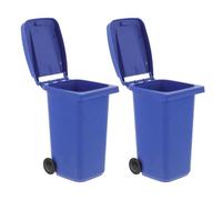 PRETYZOOM Mini Waste Bin and Pen Holder 2Pcs Plastic Desktop Trash Can with Lid for Office Desk Storage and Paper Towel Disposal