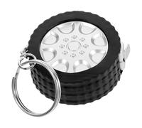 PRETYZOOM Mini with Heat Transfer Technology Tire Shape Tape Measure Keyring Plastic Material, Decorative Accessory Stylish DIY Sublimation Key Holder Measuring Tool for Home and Travels