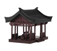 PRETYZOOM Miniature Garden Pavilion Terrarium Decoration Plastic Traditional Chinese Themed Artistic Beauty Brown Versatile Decoration Aesthetic Pleasure for Fish Tank Landscape Decor