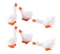 PRETYZOOM Miniature Goose Figurines Set of 6 Resin Goose Ornaments Tiny Animal Statues for Desktop Cabinet Decoration Micro Landscape Accessories