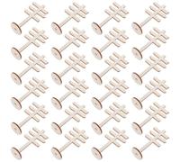 PRETYZOOM Miniature Wooden Sign Posts Brown Wood Material with Smooth Grain 24pcs and Small Decorative Picket Fence Flexible Decorating, No Glue for Dollhouse and Succulent Plant Pot Decor