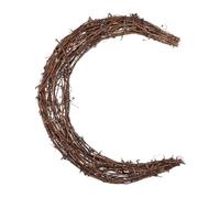 PRETYZOOM Moon Shaped Diy Rattan Wreath Ring for Handmade Christmas Decoration Rustic Half Moon Vine Garland for Home Party and Wall Ornament