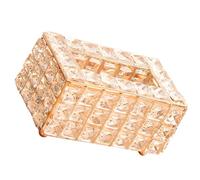 PRETYZOOM Multi-function Crystal Tissue Storage Box Smooth Top Opening, Alloy and Decorative Sparkling Design, Convenient to Use Paper Towel Holder for Bathroom or Bedroom
