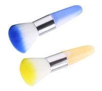 PRETYZOOM Nail Art Dust Brush Soft Artificial Fiber Easy Application and Dust Removal 2pcs Makeup Blush Brush Random Color for Acrylic Nails at Home Or Professional Manicure