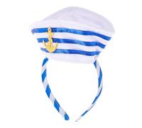 PRETYZOOM Nautical Captain Hat Headband Comfortable Sailor Hair Accessory for Costume Parties Carnival Halloween Year Eve Cosplay Partywear