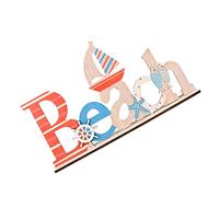 PRETYZOOM Nautical Table Sign Desktop Ornament Wooden Beach Signs Mediterranean Decor Wood Sea Ocean Theme Centerpiece Coastal Hawaiian Summer Party Decor