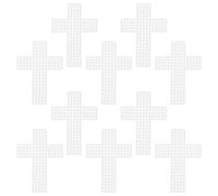 PRETYZOOM Needlework Canvas Sheets 10Pcs 7.8X5.5Cm Plastic Mesh Cross Shape Grid for DIY Yarn Crafting and Embroidery Projects