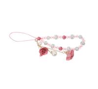 PRETYZOOM Non-slip Crystal Beaded Phone Lanyard Wrist Strap with Flower Pendant Short Hand Strap for Mobile Phones String Stylish Charm for Women and Secure and Decorative Accessory