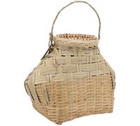 PRETYZOOM Outdoor Fish Basket Bamboo Woven Portable Cradle Sturdy Shrimp Container for Fishing Activities