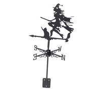 PRETYZOOM Outdoor Weather Vane Iron Witch Shape Wind Direction Indicator 60x30cm for Roofs and Gardens Sturdy Metal Wind Vane for Halloween Decor
