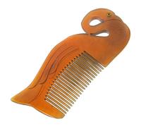 PRETYZOOM Ox Horn Hair Comb Double-Sided Carved Comb Swan Shape Anti-Static Detangling for Smooth Straightening Hair Home Trip