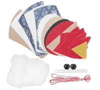 PRETYZOOM Patchwork DIY Kit Chicken Shape Basket with Printed Cotton Fabric and Filling Cotton, Hand-Sewn Embroidery Materials Pack for Beginners, Sewing Craft Storage Basket Project