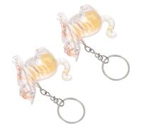 PRETYZOOM Pet Hair Keepsake Keychain 5.3x4.6x2.5cm 2pcs with Secure Abs Storage Box for Cats and Small Dogs for Attaching to Bags or Car Accessories