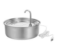PRETYZOOM Pet Water Fountain Stainless Steel Cat Water Fountain Automatic 3l 101oz Silver Super Silent Pump Indoor for Cats and Dogs