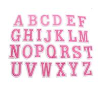 PRETYZOOM Pink Alphabet Cloth Patch Stickers for Sewing DIY Accessories, Embroidered Appliques to Decorate and Repair Clothing and Hats, for Thanksgiving Holiday and Birthday Gifts