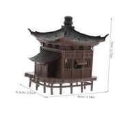 PRETYZOOM Plastic Mini Asian Pavilion for Fish Tanks and Bonsai Fade-resistant Aquarium Decoration Zen Garden Ornament for Tranquil Micro Landscape Multifunctional Ancient Building Model