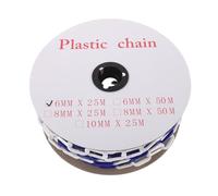 PRETYZOOM Plastic Warning Chain Barrier 6mm Blue White 25m Traffic Control Safety Chain for Cones Driveway Crowd Facility Management