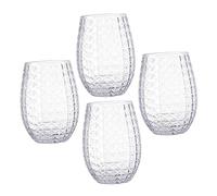 PRETYZOOM Plastic Wine Cups 16oz 480ml Pet Pineapple Shape Cocktail Beer Drinking Glasses for Parties Picnic Home Use 4pcs Set